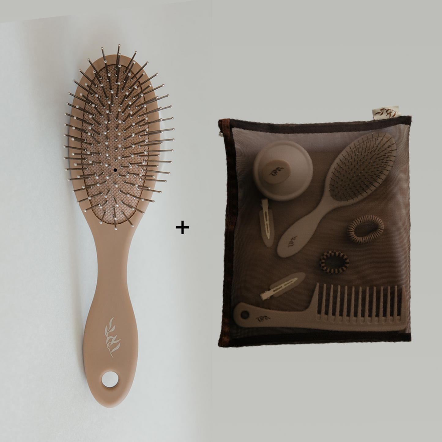 Mini Detangling Brush & Willow Travel Bag Bundle