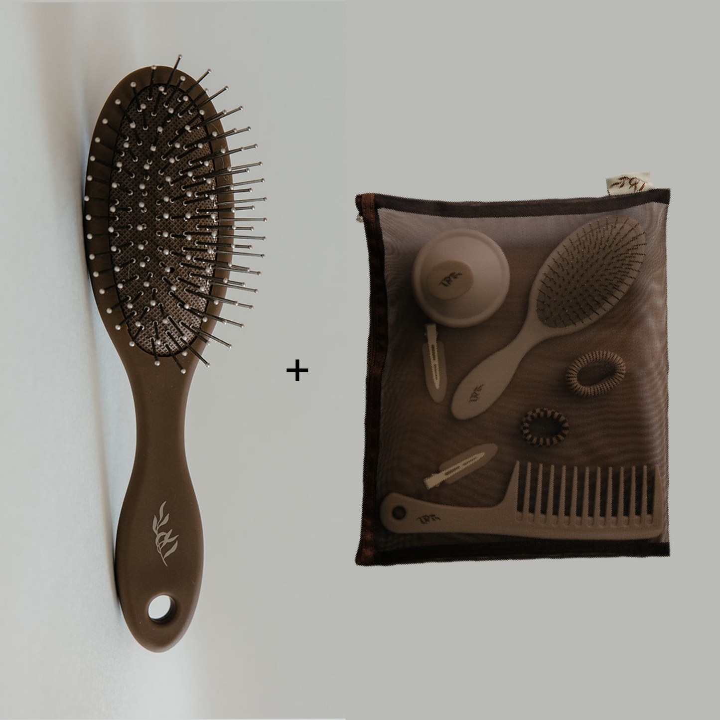 Mini Detangling Brush & Willow Travel Bag Bundle