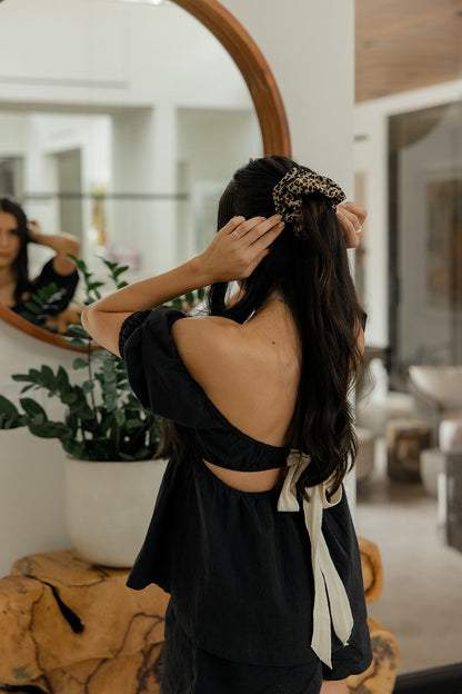 Cheetah Print Chiffon Scrunchie