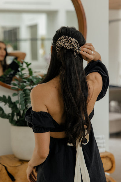 Cheetah Print Chiffon Scrunchie