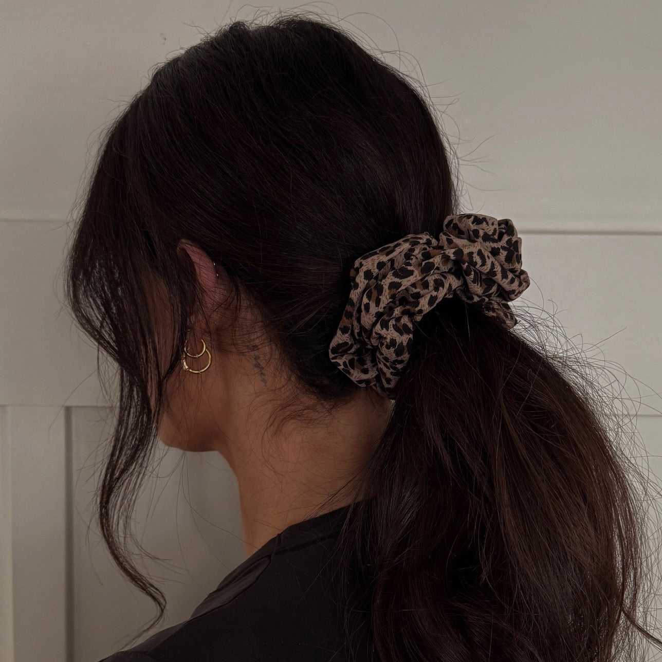 Cheetah Print Chiffon Scrunchie